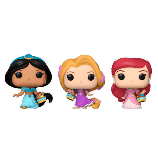 Imagen 1 de Blister 3 Figuras Carrot Pocket Pop Disney Princesas Rapunzel Ariel Jasmin