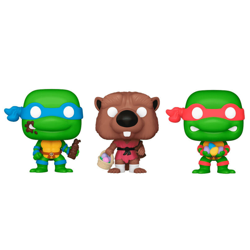 Imagen 2 de Blister 3 Figuras Carrot Pocket Pop Tortugas Ninja Splinter Leonardo Raphael