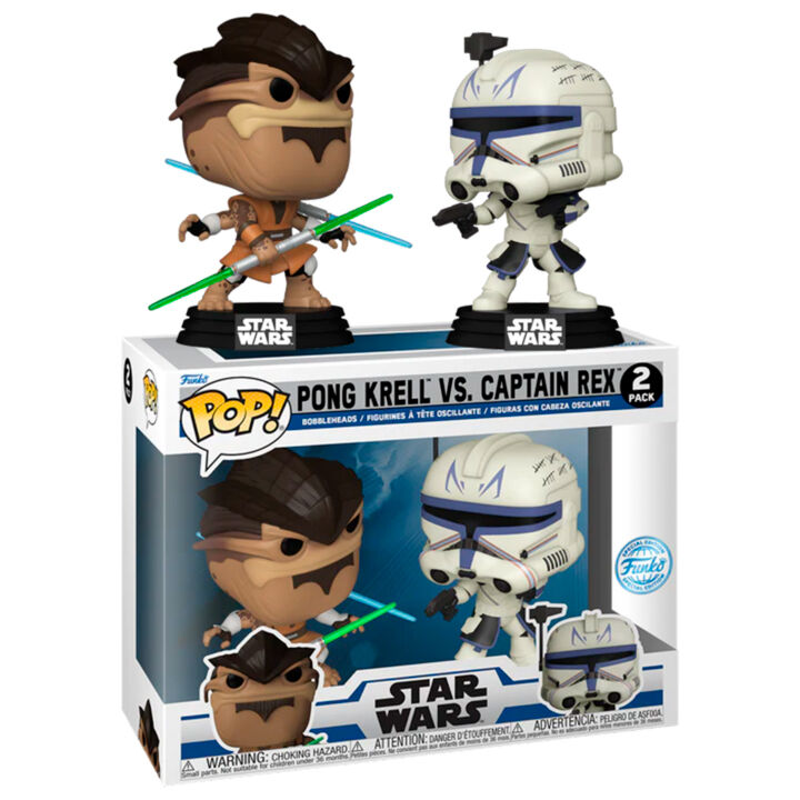 Imagen 1 de Blister 2 Figuras Pop Star Wars The Clone Wars Duels Pong Krell & Captain Rex Exclusive