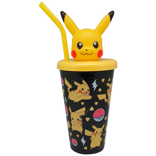 Imagen 1 de Vaso Caña Topper 3D Pikachu Pokemon 500Ml