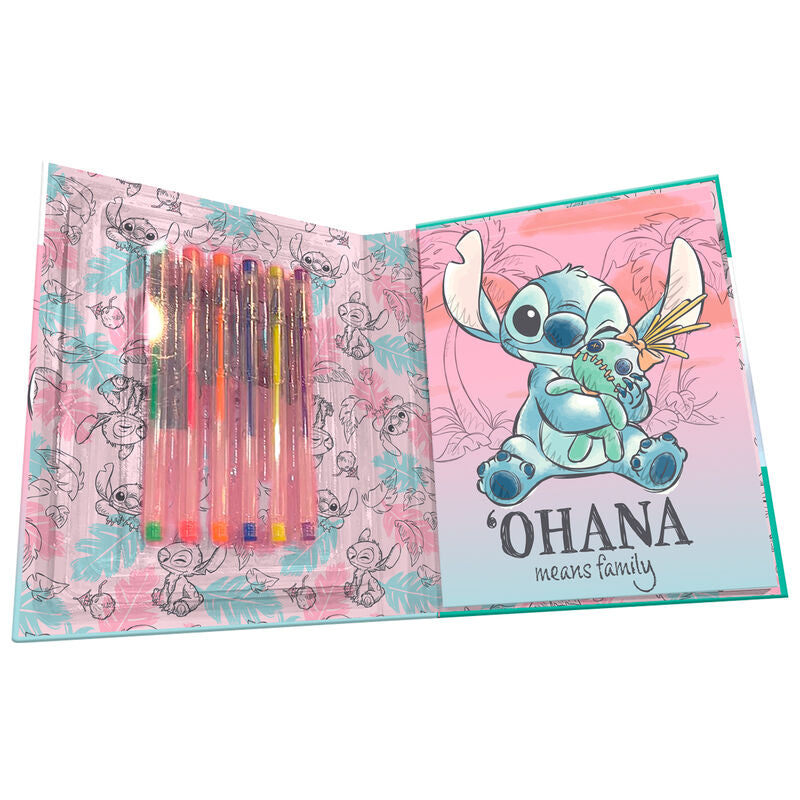 Imagen 2 de Blister Cuaderno + 6 Boligrafos Gel Stitch Disney