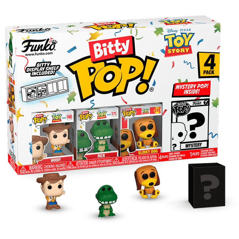 Imagen 1 de Blister 4 Figuras Bitty Pop Disney Toy Story Woody