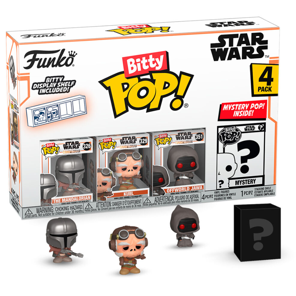 Imagen 1 - Blister 4 Figuras Bitty Pop Star Wars Mandalorian - Mandalorian