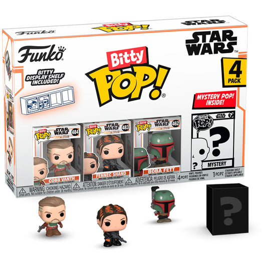 Imagen 1 de Blister 4 Figuras Bitty Pop Star Wars Mandalorian Marshal