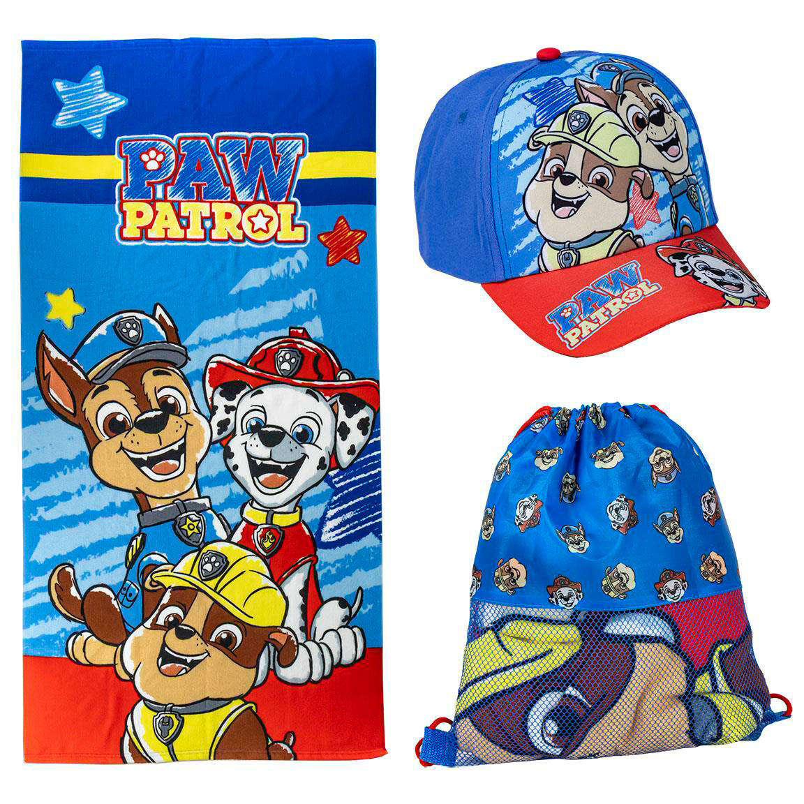 Imagen 2 de Set Toalla + Saco + Gorra Patrulla Canina Paw Patrol