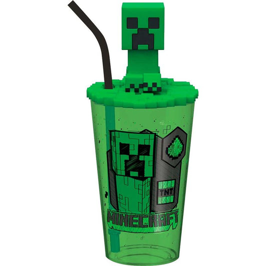 Imagen 1 de Vaso Caña Topper 3D Minecraft 500Ml