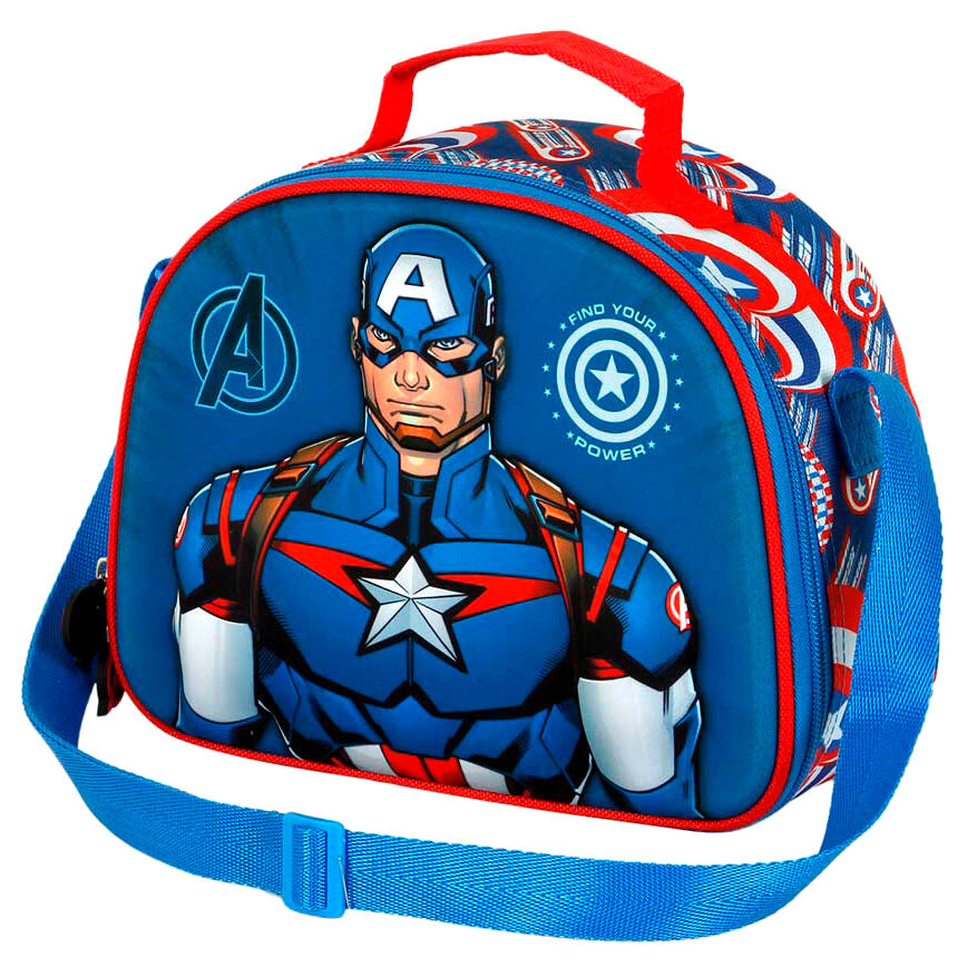 Imagen 1 de Bolsa Portameriendas 3D First Capitan America Marvel 31Cm