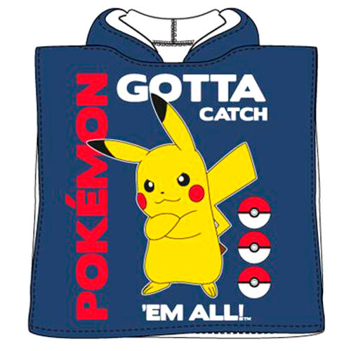 Imagen 1 de Poncho Toalla Pikachu Pokemon Microfibra