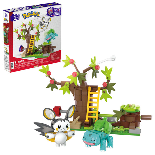 Imagen 1 de Mega Construx Emolga & Bulbasaur En El Bosque Encantador Pokemon