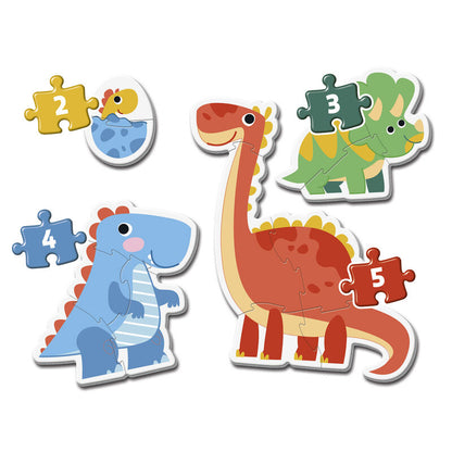 Imagen 2 de Puzzle Dinosaurios 2-3-4-5Pzs
