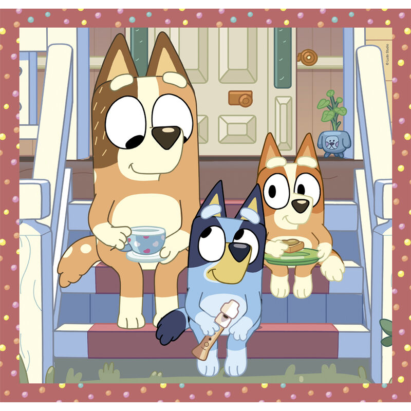 Imagen de Puzzle Bluey 3X48pzs parte de nuestra colección en Espadas y más, sitio oficial.