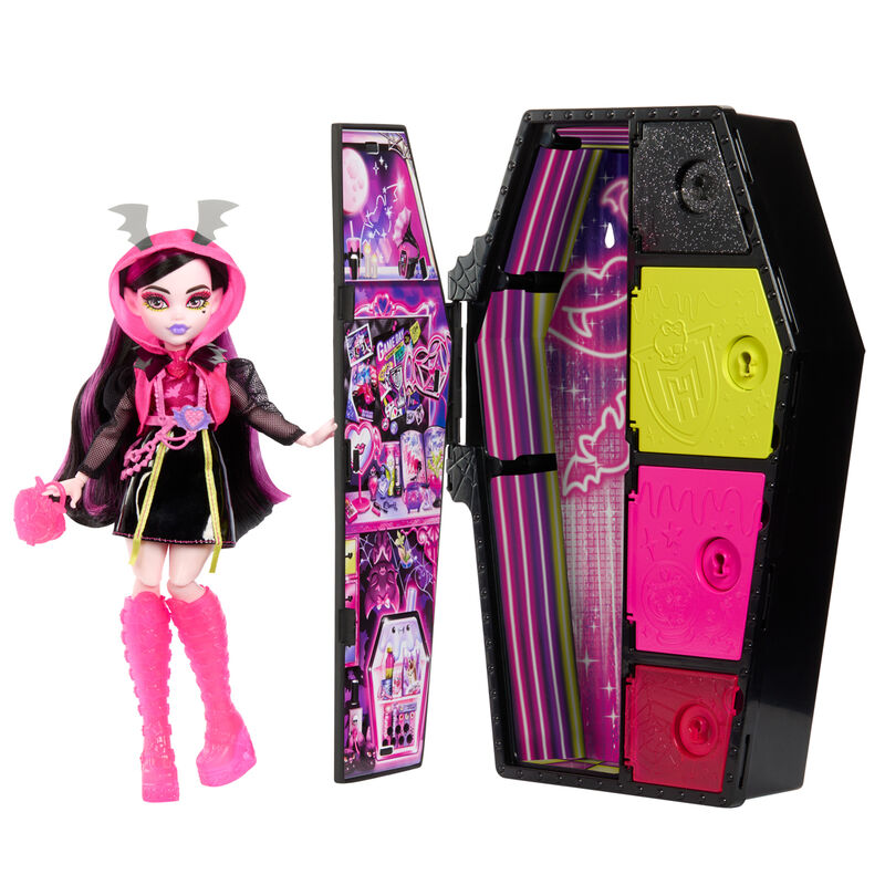 Imagen 1 de Muñeca Draculaura Skullmate Secrets Neon Frights Monster High 25Cm