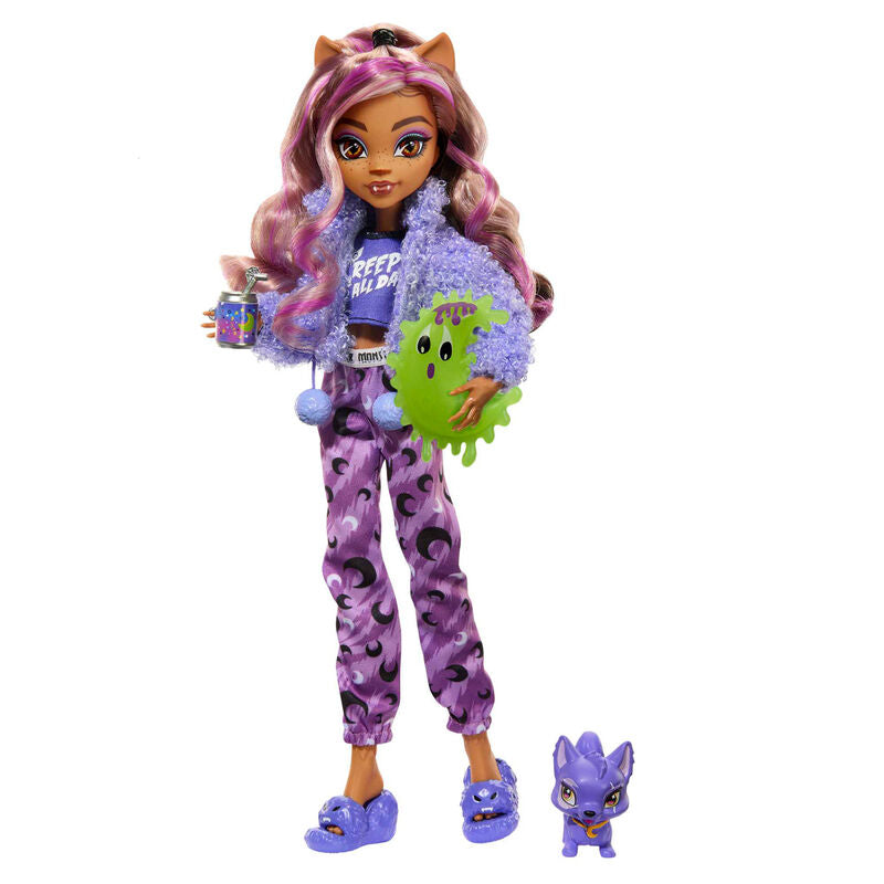 Imagen 2 - Muñeca Clawdeen Wolf Fiesta Pijama Monster High 25Cm