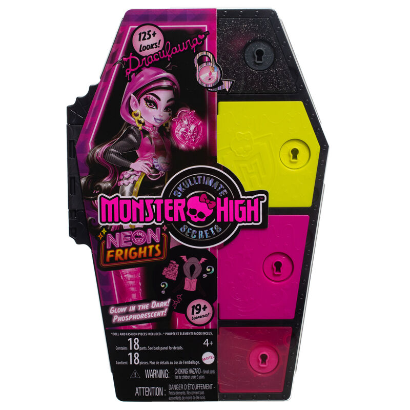 Imagen 2 de Muñeca Draculaura Skullmate Secrets Neon Frights Monster High 25Cm