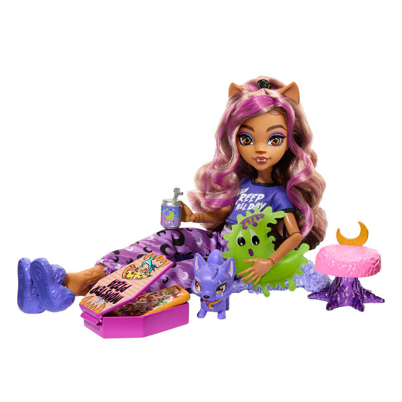 Imagen 3 de Muñeca Clawdeen Wolf Fiesta Pijama Monster High 25Cm