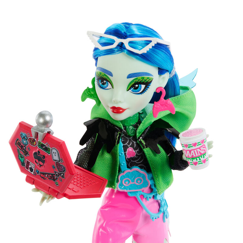 Imagen 4 de Muñeca Ghoulia Skullmate Secrets Neon Frights Monster High 25Cm