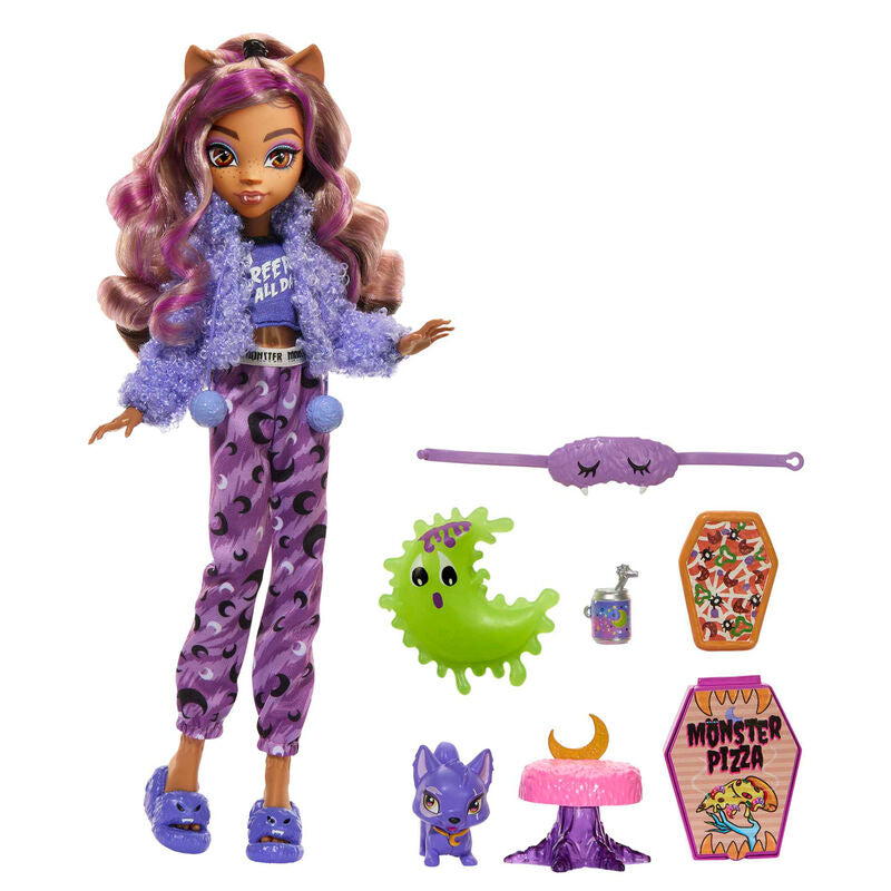 Imagen 5 de Muñeca Clawdeen Wolf Fiesta Pijama Monster High 25Cm