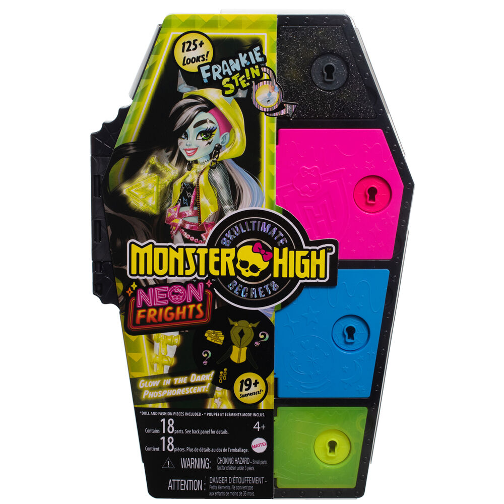 Imagen 2 de Muñeca Frankie Stein Skullmate Secrets Neon Frights Monster High 25Cm