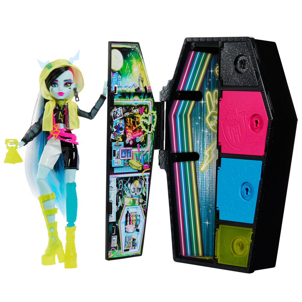 Imagen 1 - Muñeca Frankie Stein Skullmate Secrets Neon Frights Monster High 25Cm