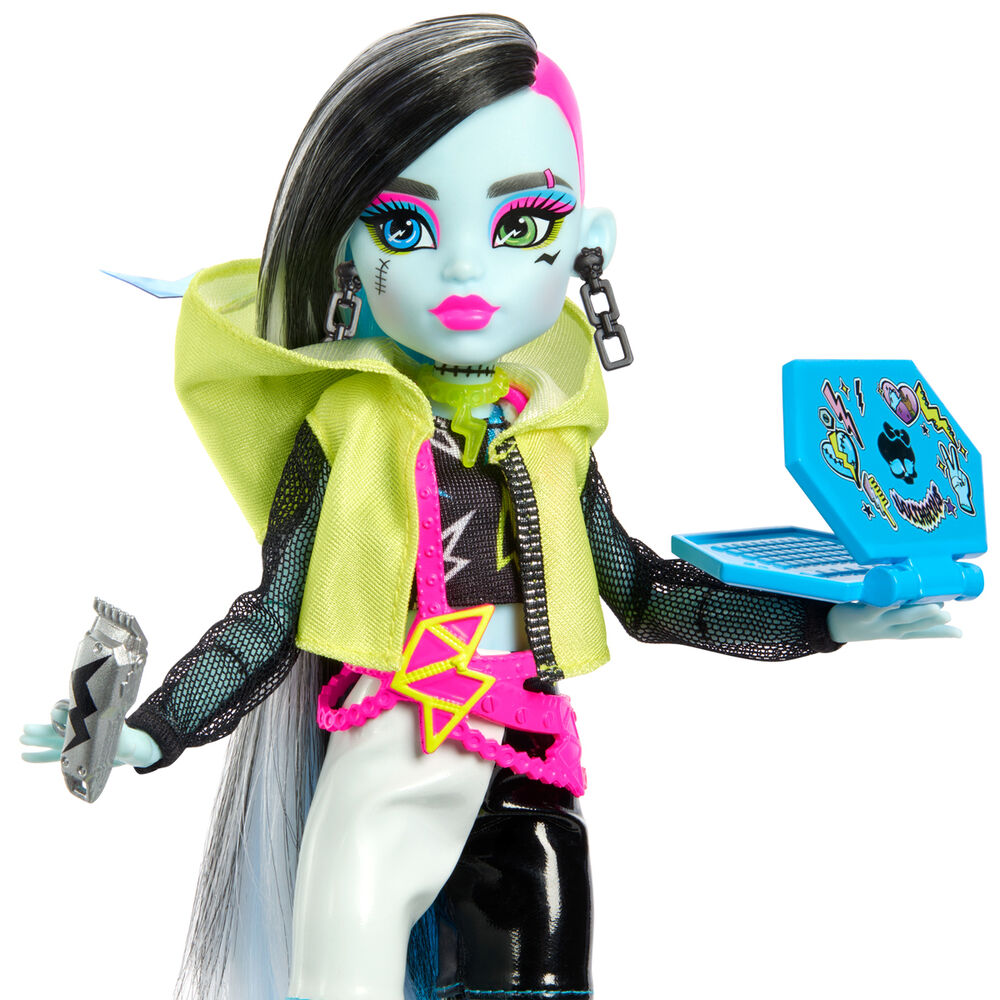 Imagen 3 de Muñeca Frankie Stein Skullmate Secrets Neon Frights Monster High 25Cm