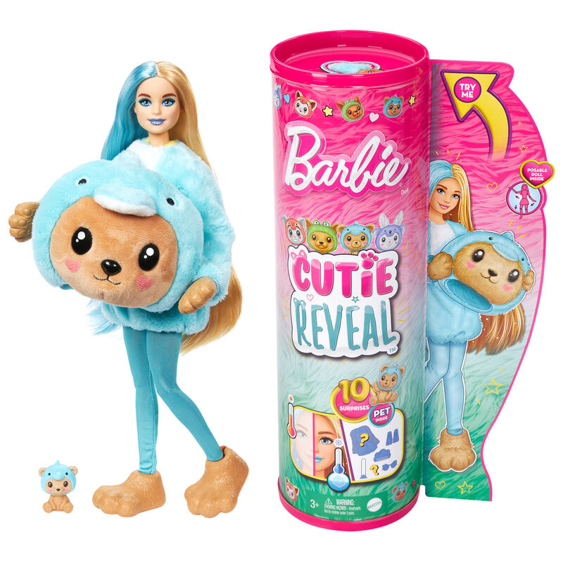 Imagen 1 - Muñeca Chelsea Cutie Reveal Serie Disfraces Osito Delfin Barbie