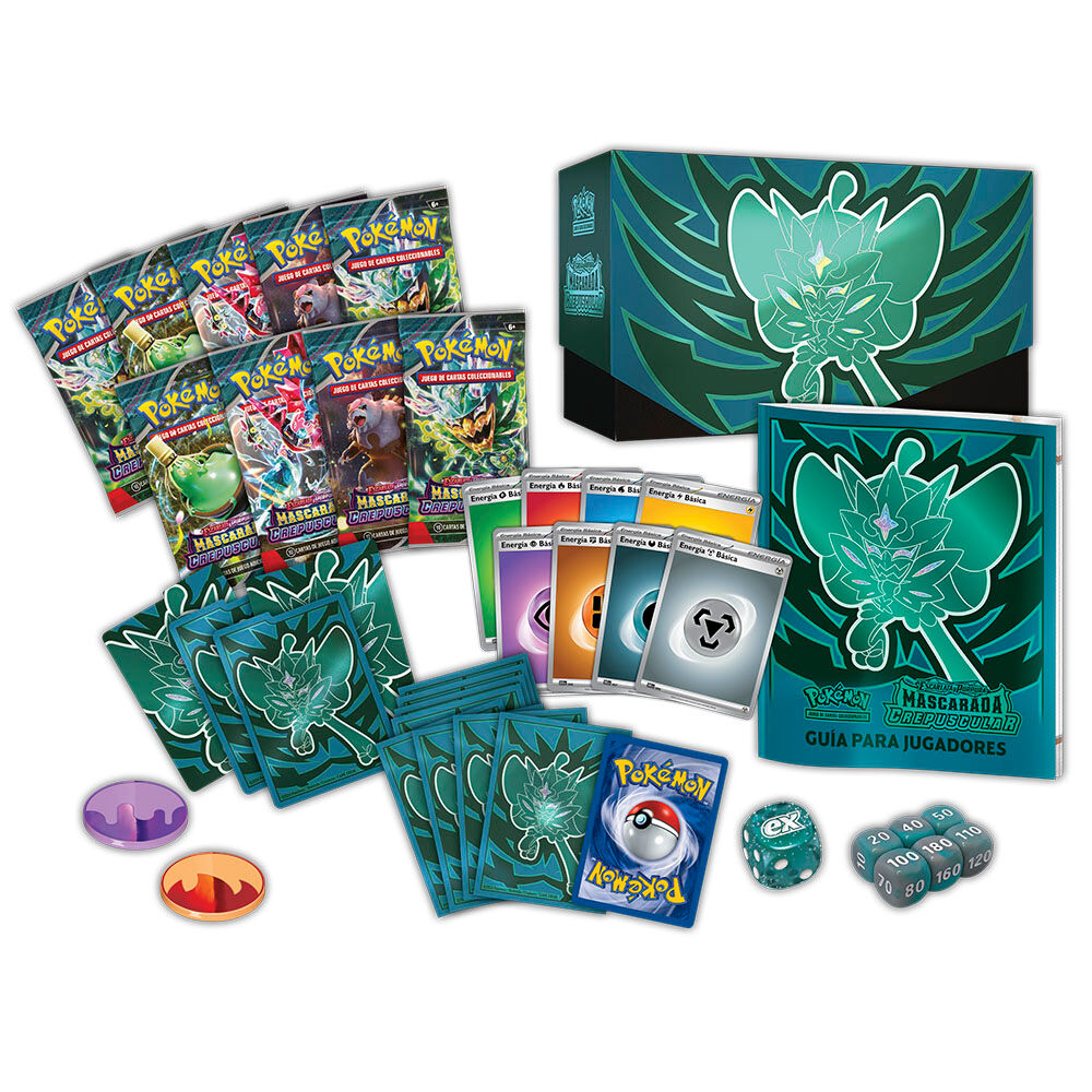 Imagen 1 de Estuche Juego Cartas Coleccionables Mascarada Crepuscular Escarlata Y Purpura Pokemon Español