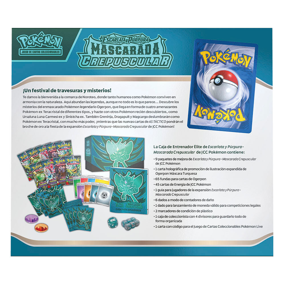 Imagen 2 de Estuche Juego Cartas Coleccionables Mascarada Crepuscular Escarlata Y Purpura Pokemon Español