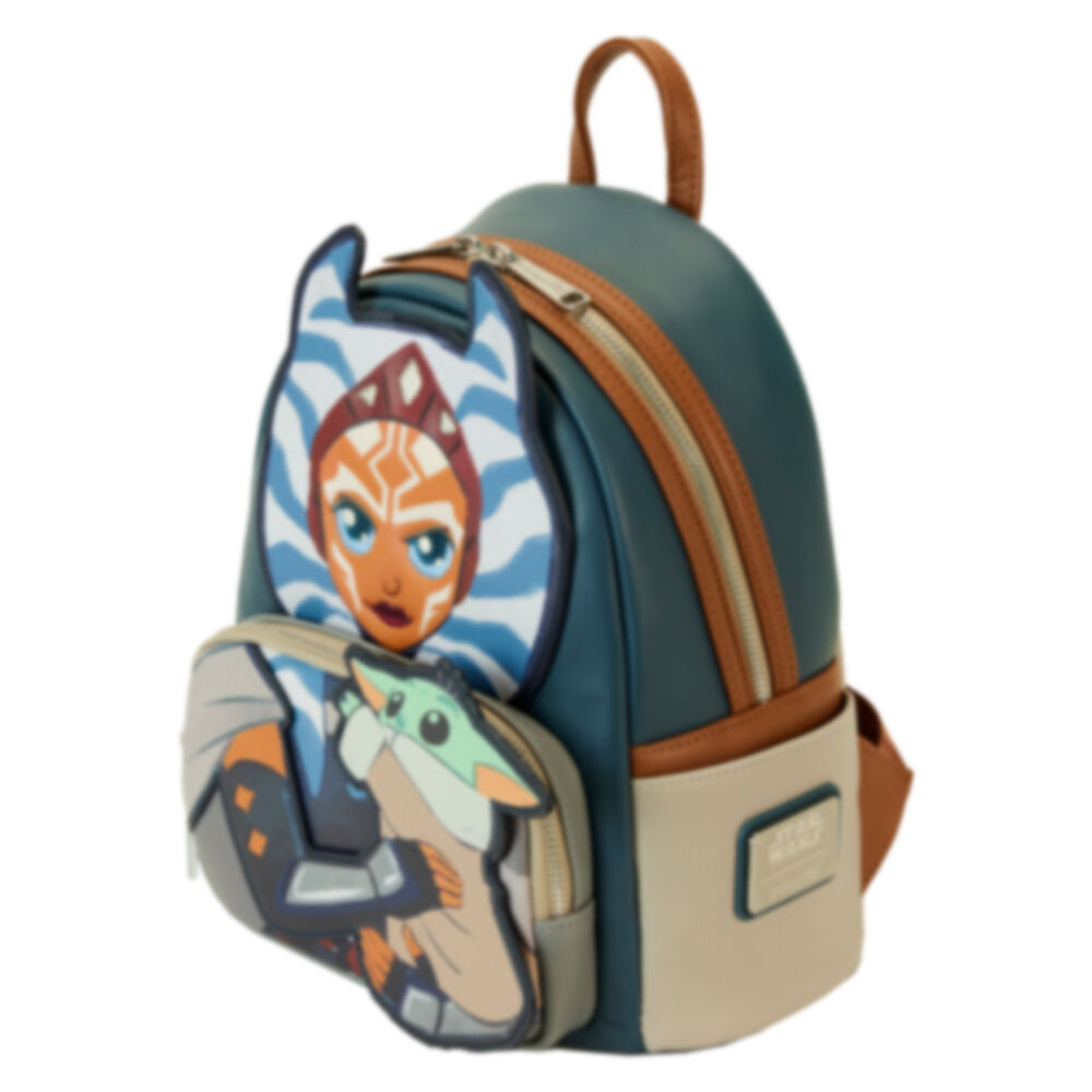 Imagen 3 de Mochila Ahsoka & Grogu The Mandalorian Star Wars Loungefly 26Cm