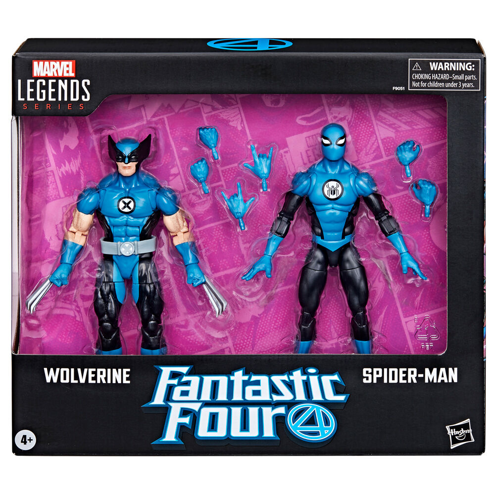 Imagen 10 de Blister 2 Figuras Wolverine Spiderman Los 4 Fantasticos Marvel
