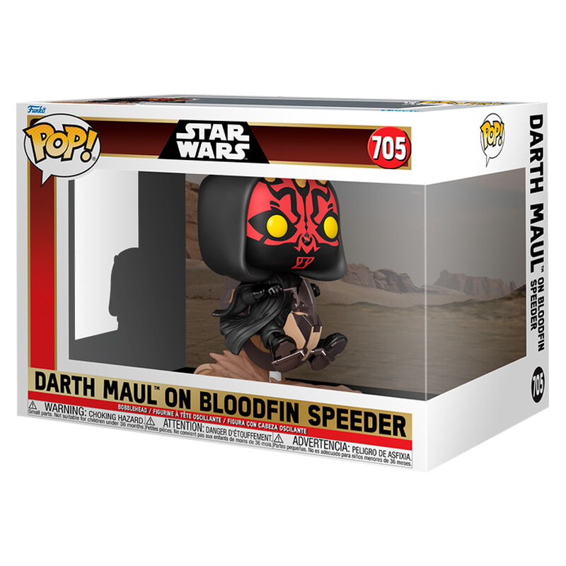 Imagen 2 de Figura Pop Rides Deluxe Star Wars Darth Maul On Bloodfin Speeder