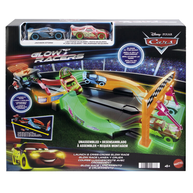 Imagen 1 - Pista Glow Race Lanza Y Cruza Cars Disney Pixar