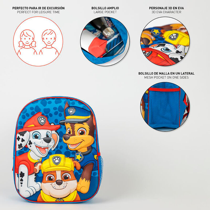 Imagen 3 de Mochila 3D Patrulla Canina Paw Patrol 31Cm