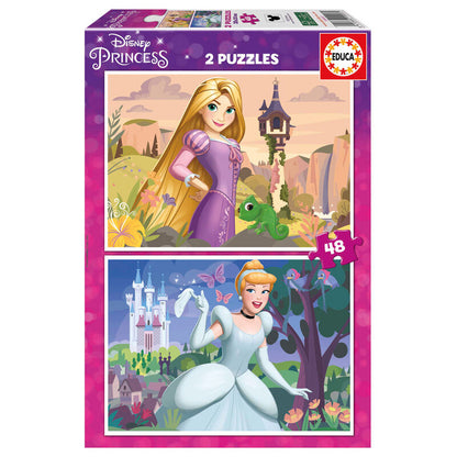 Imagen 1 de Puzzle Rapunzel + Cenicienta Princesas Disney 2X48pzs