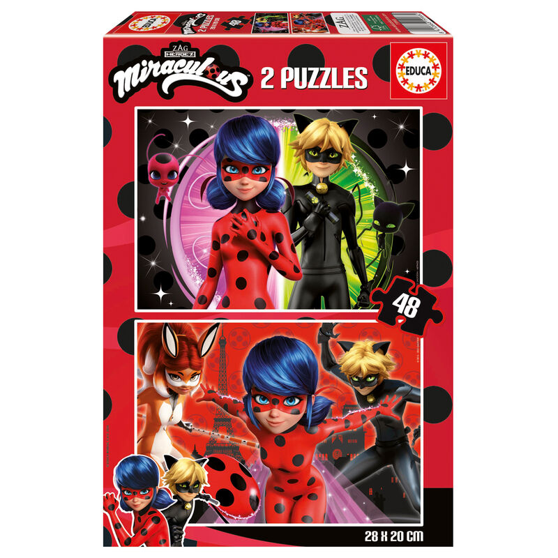 Imagen 1 de Puzzle Prodigiosa Ladybug 2X48pzs