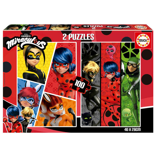 Imagen 1 de Puzzle Prodigiosa Ladybug 2X100pzs