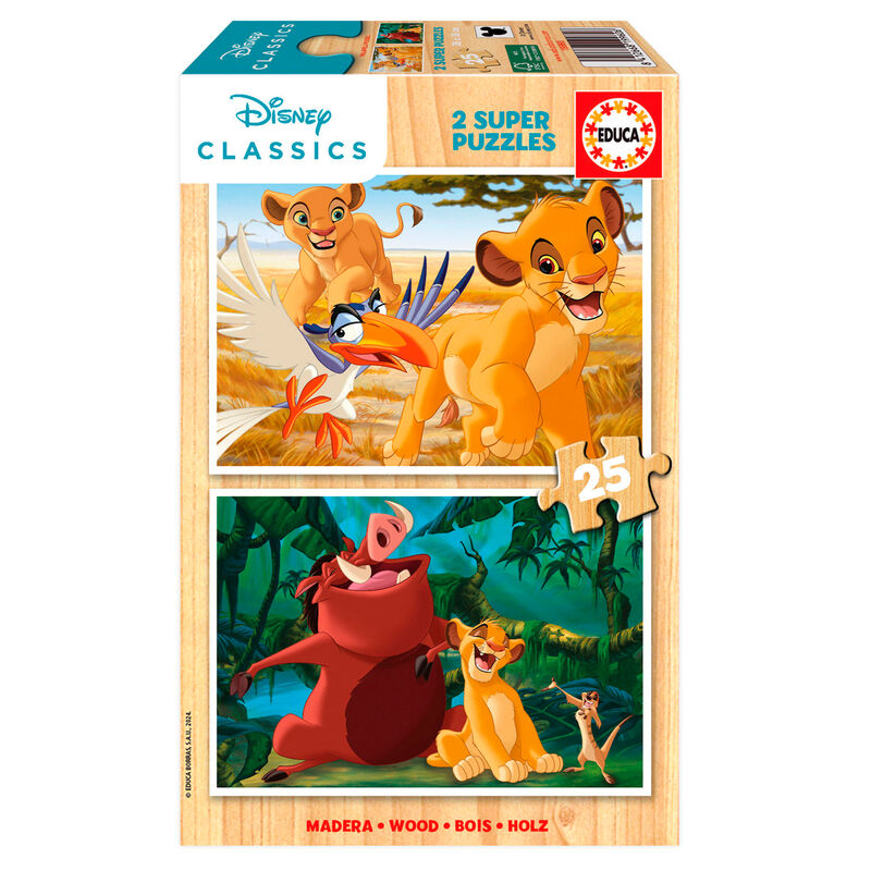 Imagen 1 de Puzzle El Rey Leon Disney Madera 2X25pzs