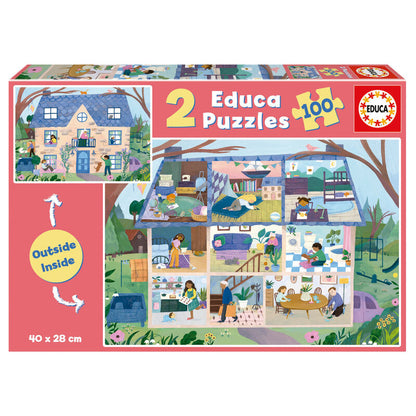 Imagen 1 de Puzzle Outside Inside Casa 2X100pzs