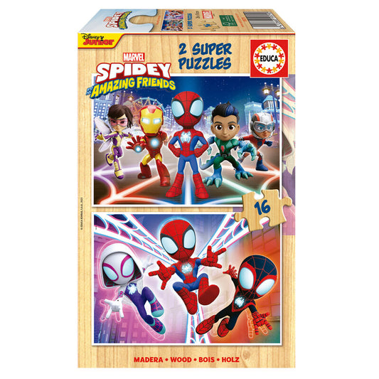 Imagen 1 de Puzzle Spidey Amazing Friends Marvel Madera 2X16pzs