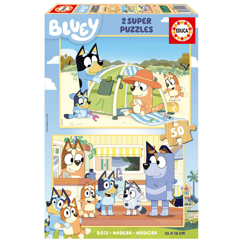 Imagen 1 de Puzzle Bluey Madera 2X50pzs