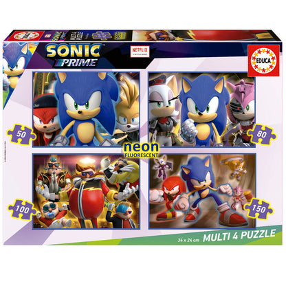 Imagen 1 de Puzzle Multi Neon Sonic Prime 50-80-100-150Pzs