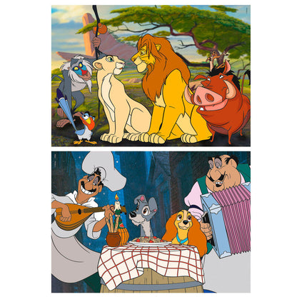 Imagen 2 de Puzzle El Rey Leon + La Dama Y El Vagabundo Animals Disney 2X48pzs