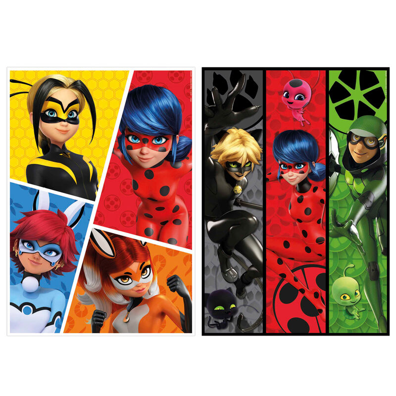 Imagen 2 - Puzzle Prodigiosa Ladybug 2X100pzs