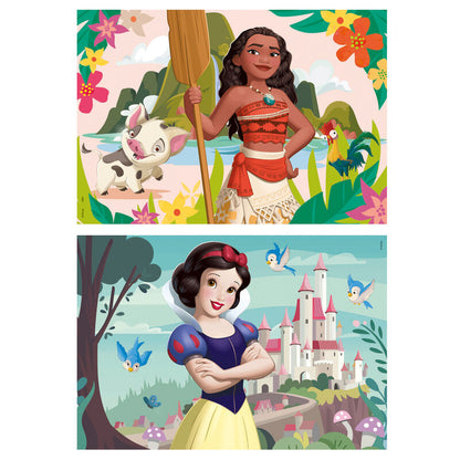 Imagen 2 de Puzzle Vaiana + Blancanieves Princesas Disney Madera 2X50pzs