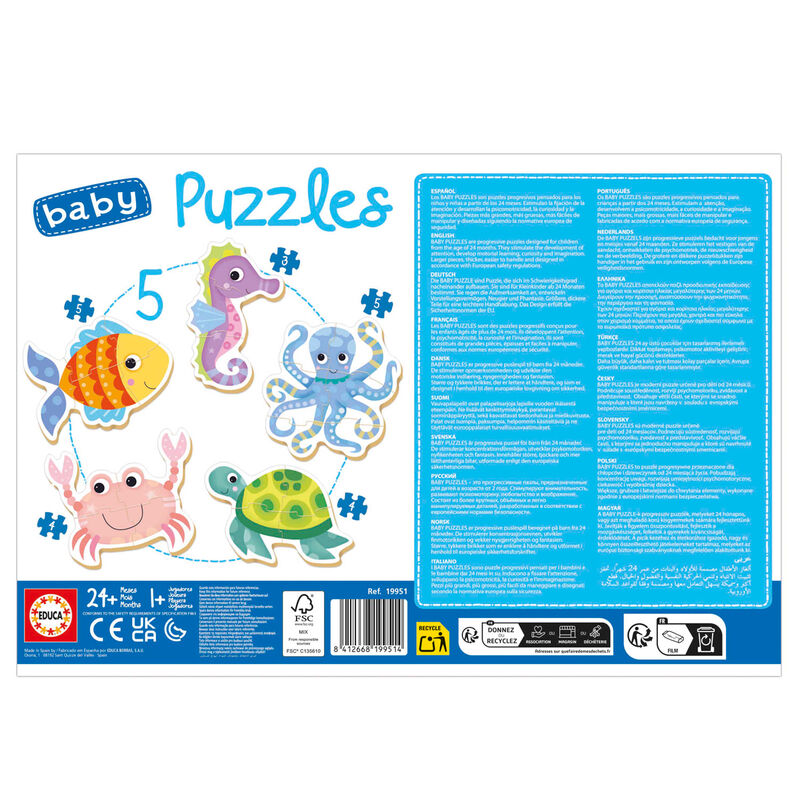 Imagen 3 de Puzzle Animales Acuaticos 2-5Pzs