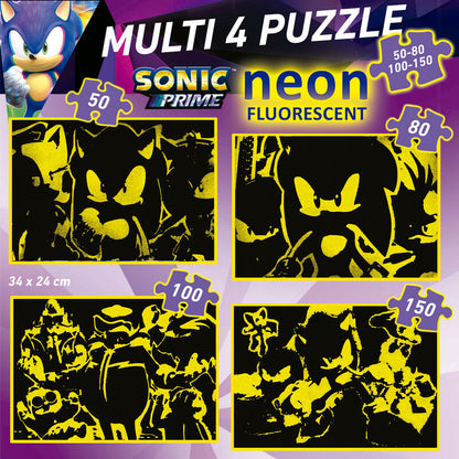 Imagen 3 de Puzzle Multi Neon Sonic Prime 50-80-100-150Pzs