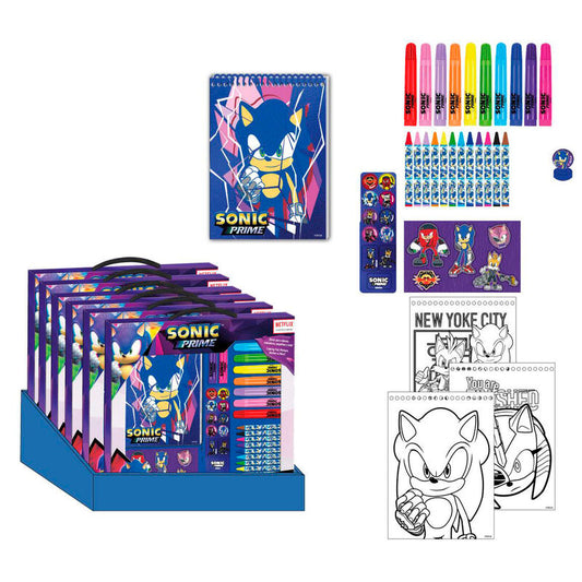 Imagen 1 de Set Papeleria Coloreable Sonic Prime