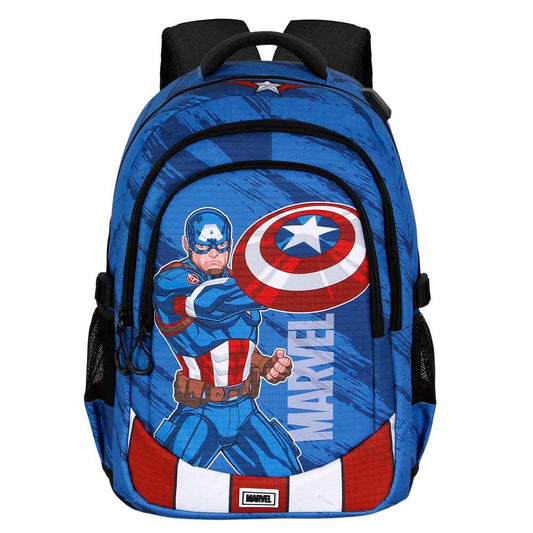 Imagen 1 de Mochila Gears Capitan America Marvel 44Cm Adaptable