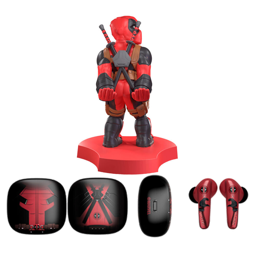 Imagen 1 - Mini Cable Guy + Auriculares Inalambricos Deadpool Marvel