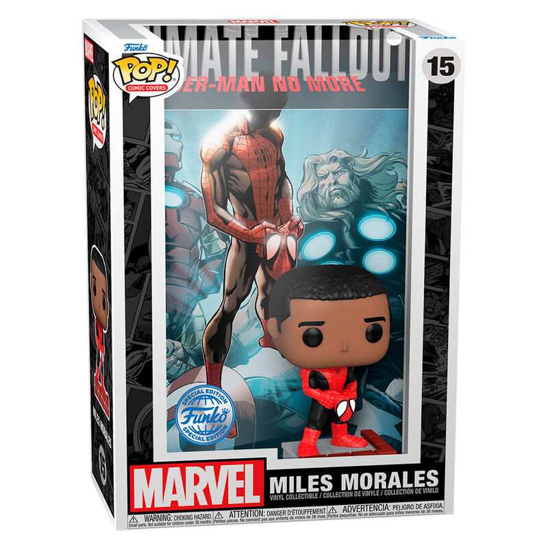 Imagen de Figura Pop Comic Cover Marvel Miles Morales Exclusive parte de nuestra colección en Espadas y más, sitio oficial.