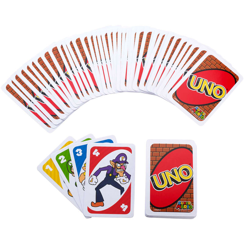 Imagen de Juego Cartas Uno Super Mario Bros parte de nuestra colección en Espadas y más, sitio oficial.